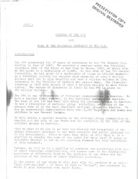 History of the IWO and Role of the International Movement in the U.S., 11 Page Draft Version (Preservation Copy).