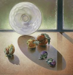 Still life with Arabia plate and china fruit / Still life with china plate / Moon dish