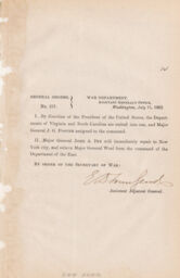General Orders No. 217 - Civil war draft riots, along with a check