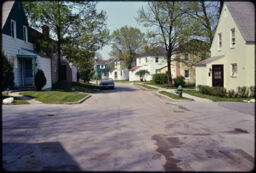 Residential street from a cul-de-sac (Greendale, Wisconsin, USA)