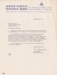 Rubin Saltzman to Samuel Cheifetz about Reinstatement of Members, December 1952 (correspondence)