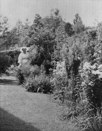 Anna Botsford Comstock in her garden.