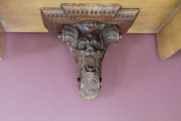Carved wolf's head corbel