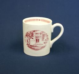 Wedgwood china (University of Pennsylvania Bicentennial, 1940), demitasse cup, "Moore School Doorway"