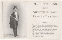 Miss Hetty King says when you go home - follow the tram lines.