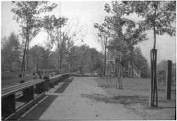 Sideview of Park Benches and Gazebo