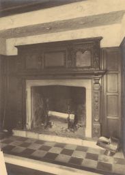Interior: living room fireplace