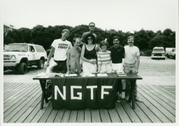National Gay Task Force tabling on boardwalk by beach