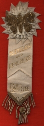 Cleveland and Hendricks Committee Ribbon, ca. 1884