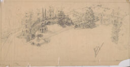 Study, residence and grounds - possibly Schwab, Clements, Cheek, or Warner (Sheet #1396)