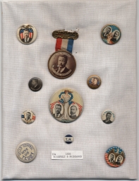 Theodore Roosevelt-Fairbanks Campaign Buttons and Badge, ca. 1904