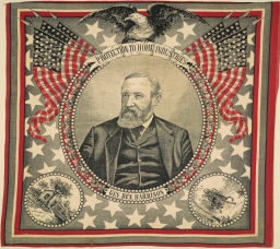 Benjamin Harrison Protection to Home Industries Portrait Textile