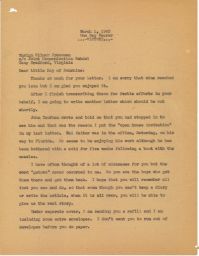 Letter from John Wagner to Wilmer Cressman, 01 March 1943.