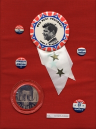 Kennedy-Lyndon B. Johnson Campaign Buttons and Badge, ca. 1960