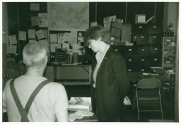 Two staff members in the National Gay Task Force office