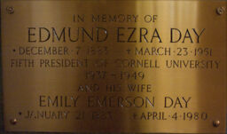 Edmund Ezra Day and Emily Emerson Day Plaque