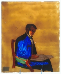 Lincoln Portrait Painted on Glass