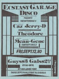 Ecstasy Garage Disco, Sept, 12, 1980