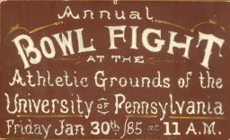Bowl Fight, 1885, hand-made poster
