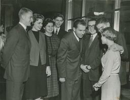 Richard M. Nixon visits with Lawrence Students