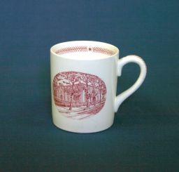 Wedgwood china (University of Pennsylvania Bicentennial, 1940), demitasse cup, "College Hall in 1861" [Ninth Street campus]