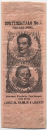 Lincoln-Hamlin Continentals No. 1 Portrait Ribbon, ca. 1860