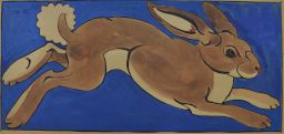 Stencil painting for Texas mural (hare)