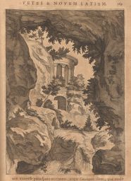 Latium: Temple of the Sibyl, seen through rocks