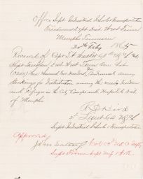 Freedman's Document Signed by John Eaton, regarding distributing Army
                     stockings