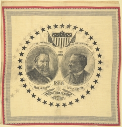 Benjamin Harrison-Morton Our Choice 1888 Portrait Handkerchief