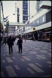 Pedestrian shopping street in Hotorgscity (Hötorget, Stockholm, SE)