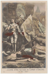 Jeanne d'Arc blessee au combat d'Orleans