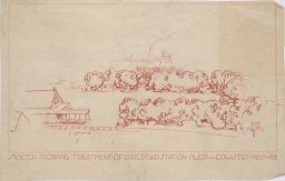Sketch Showing Treatment of Railroad Station Plaza