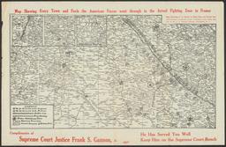Map Showing Every Town and Farm the American Forces went through in the Actual Fighting Zone in France