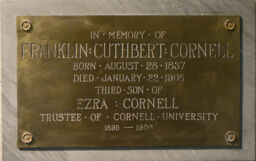 Franklin Cuthbert Cornell Plaque