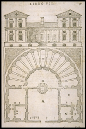 Della sestadecima casa fuori della Citta [Plan and elevation of a house outside the city] (from Serlio, On Architecture)