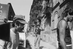 Willy Matos and Joe Conzo at the filming of an unidentified documentary