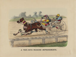 one of six hand-colored equestrian prints,Currier & Ives Group of Six Hand-Finished Color Lithographed Equestrian Prints