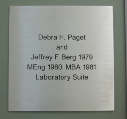 Paget and Berg Laboratory Suite Plaque