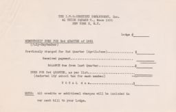 Membership Dues Form for the IWO Cemetery Department