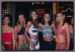 unidentified models on set of Refugee All-Stars "Avenues" music video shoot