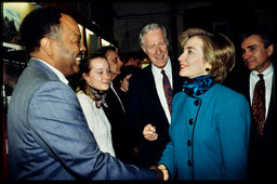 Frank H. T. Rhodes with Hillary Clinton