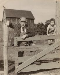 Romeyn Berry and his son Butch at his farm Stoneposts, near Ithaca