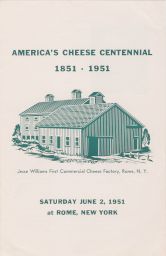 America's Cheese Centenial, program cover