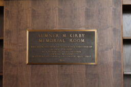 Sumner Moore Kirby Memorial Room Plaque