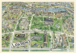 Postcard map of campus