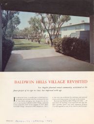 Baldwin Hills Village revisited article in PPG Products Magazine, Spring 1959, p. 32.