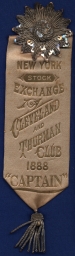 New York Stock Exchange Cleveland and Thurman Club Ribbon, 1888