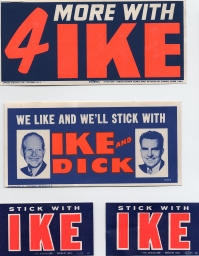 Eisenhower-Nixon Bumper Stickers, ca. 1956