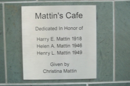 Mattin's Cafe Dedication Plaque